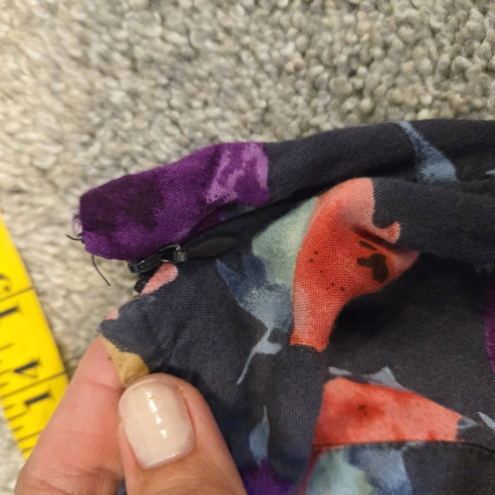 O'Neill Micro Mini Dress Strapless Dark Floral Buttons Fits Size Small Medium - Picture 9 of 12